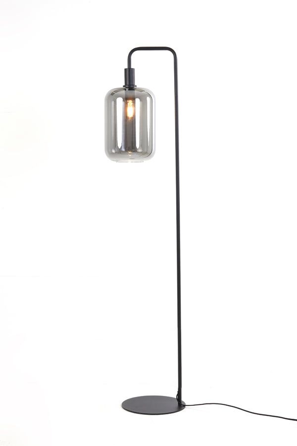 Lekar Floor Lamp - Black & Smoked High Glass Finish