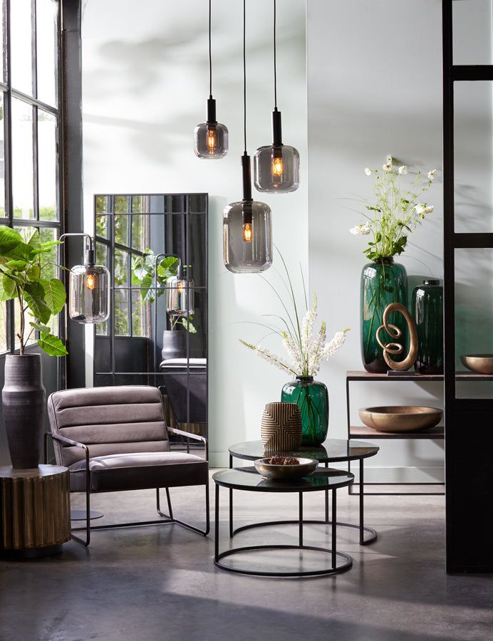 Lekar Floor Lamp - Black & Smoked High Glass Finish