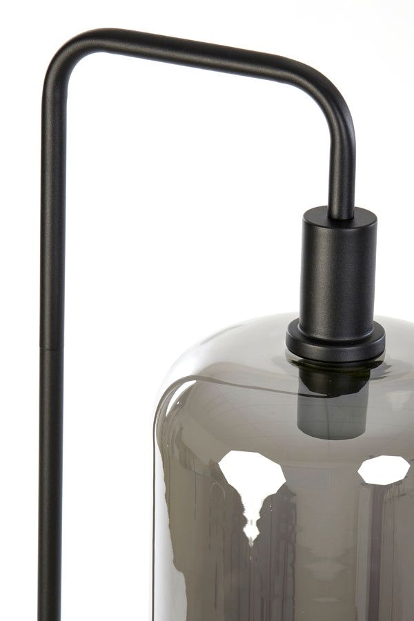 Lekar Floor Lamp - Black & Smoked High Glass Finish