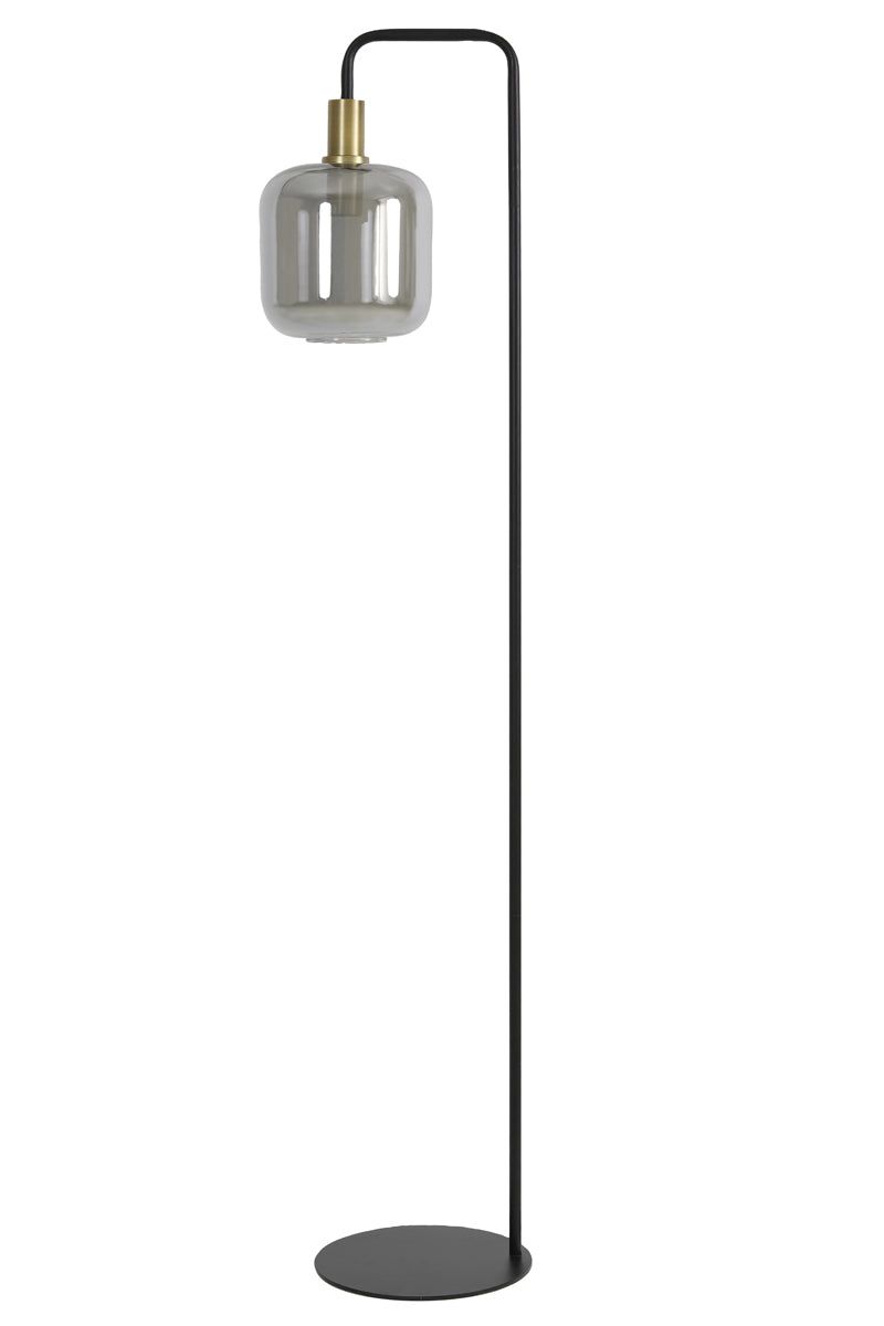 Lekar Floor Lamp - Antique Bronze & Smoked Glass Finish