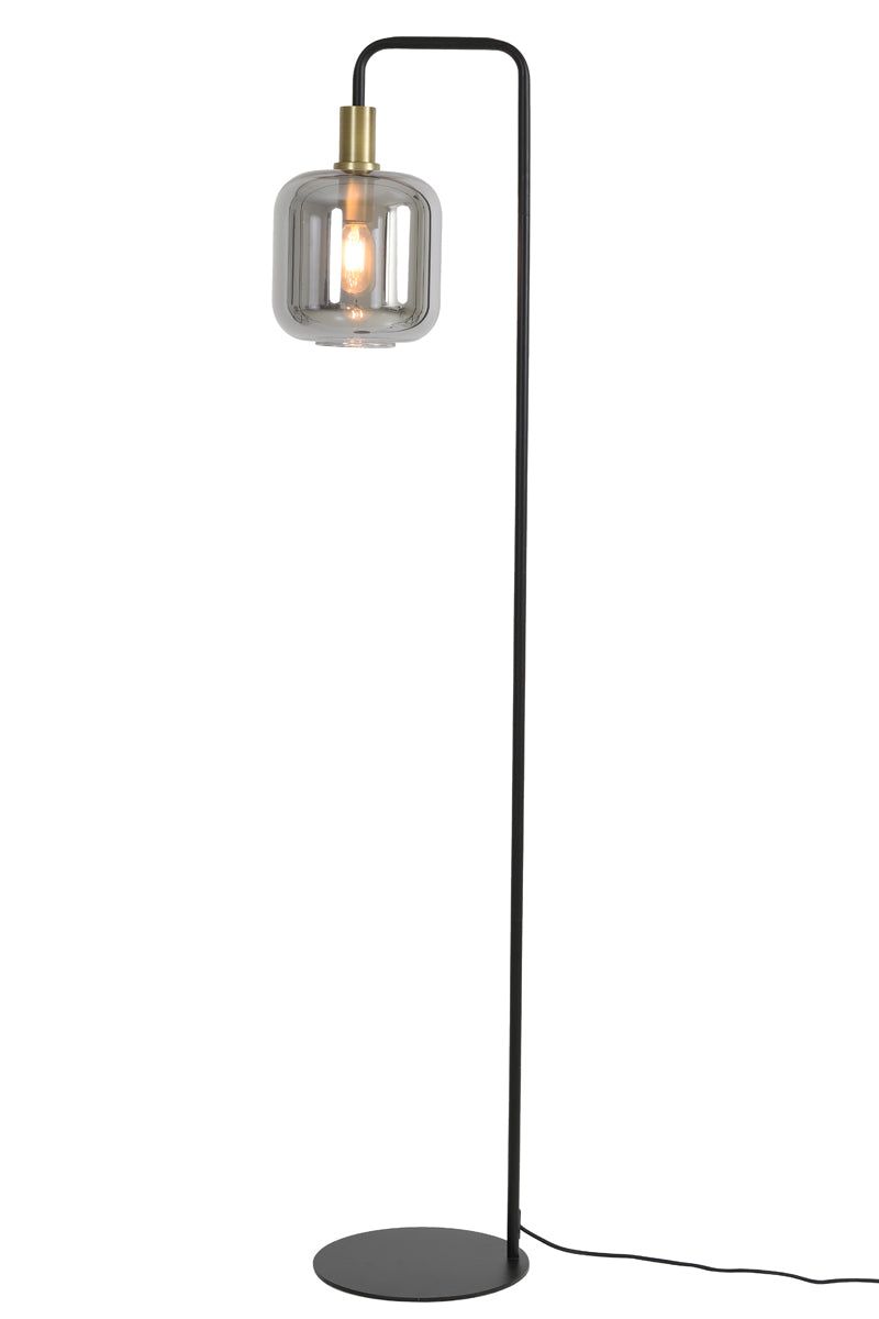 Lekar Floor Lamp - Antique Bronze & Smoked Glass Finish