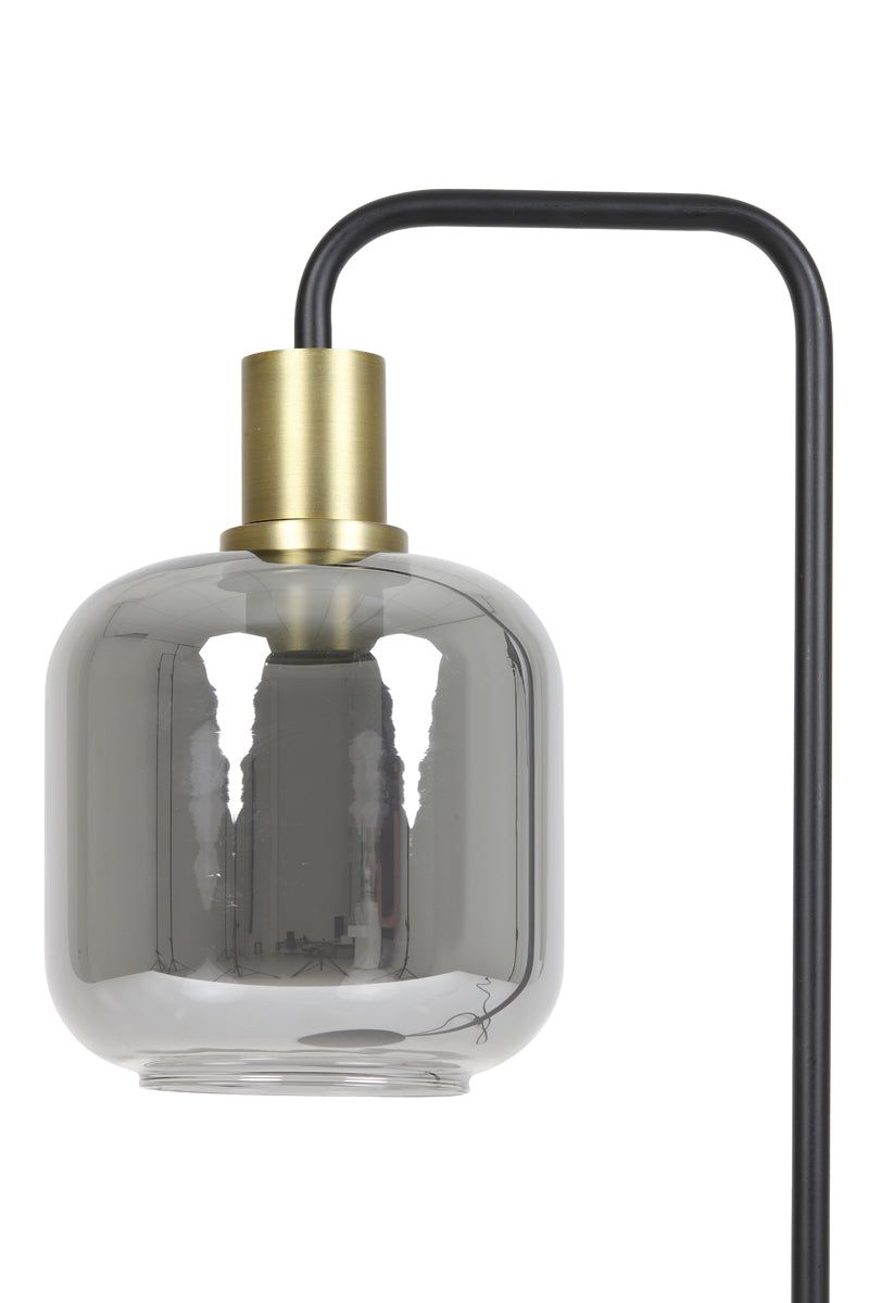 Lekar Floor Lamp - Antique Bronze & Smoked Glass Finish