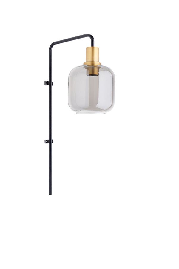 Lekar Medium Wall Lamp - Antique Bronze & Smoked Glass Finish