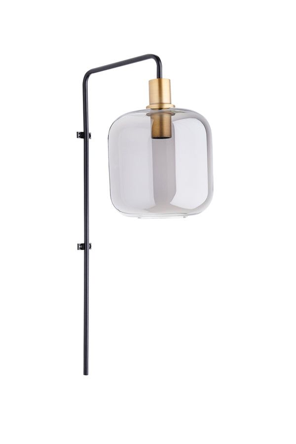 Lekar Large Wall Lamp - Antique Bronze & Smoked Glass Finish