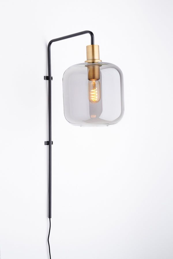 Lekar Large Wall Lamp - Antique Bronze & Smoked Glass Finish