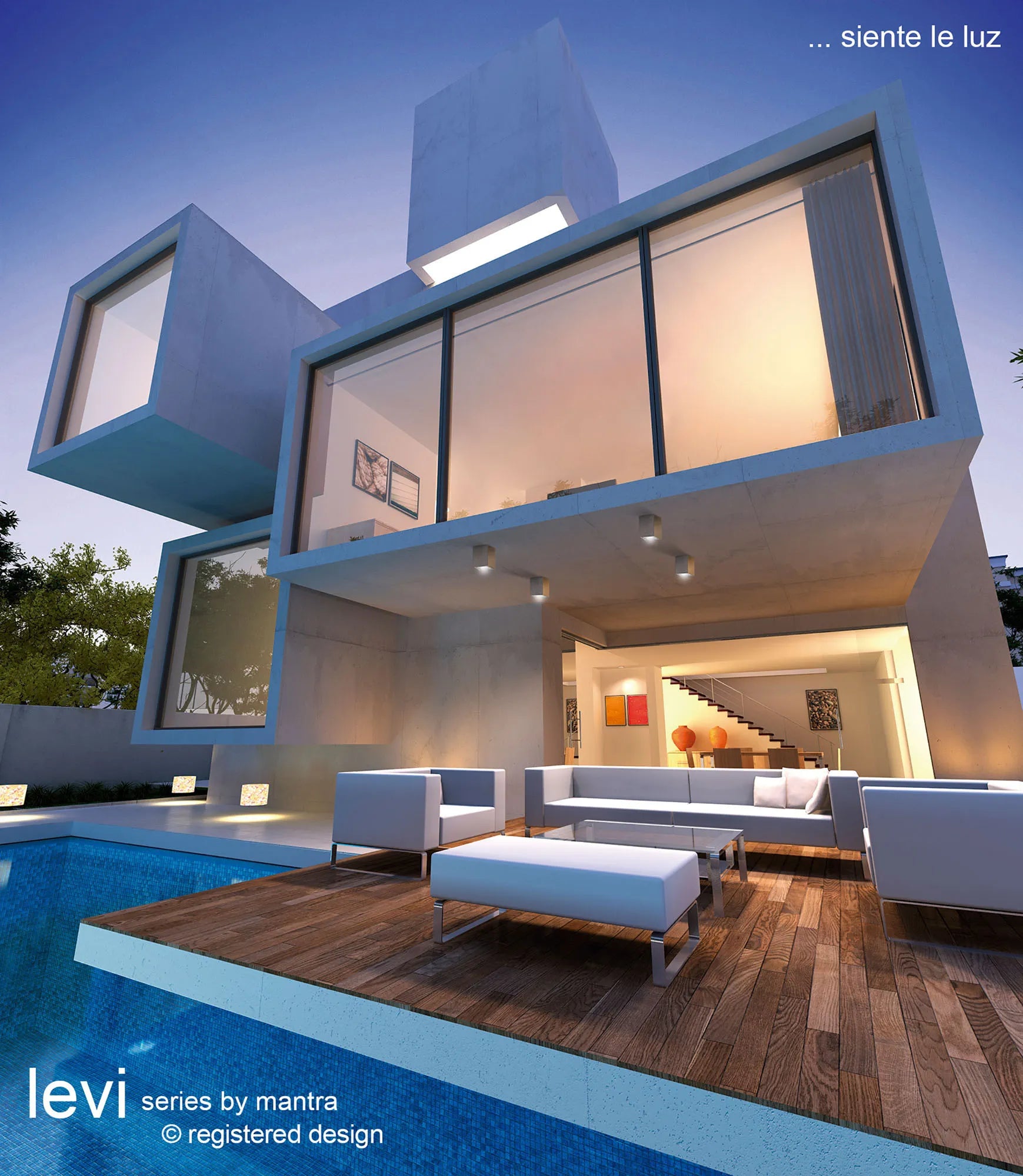 Levi 9cm Round/ Rectangle Spotlight- White/ Grey Concrete Finishes