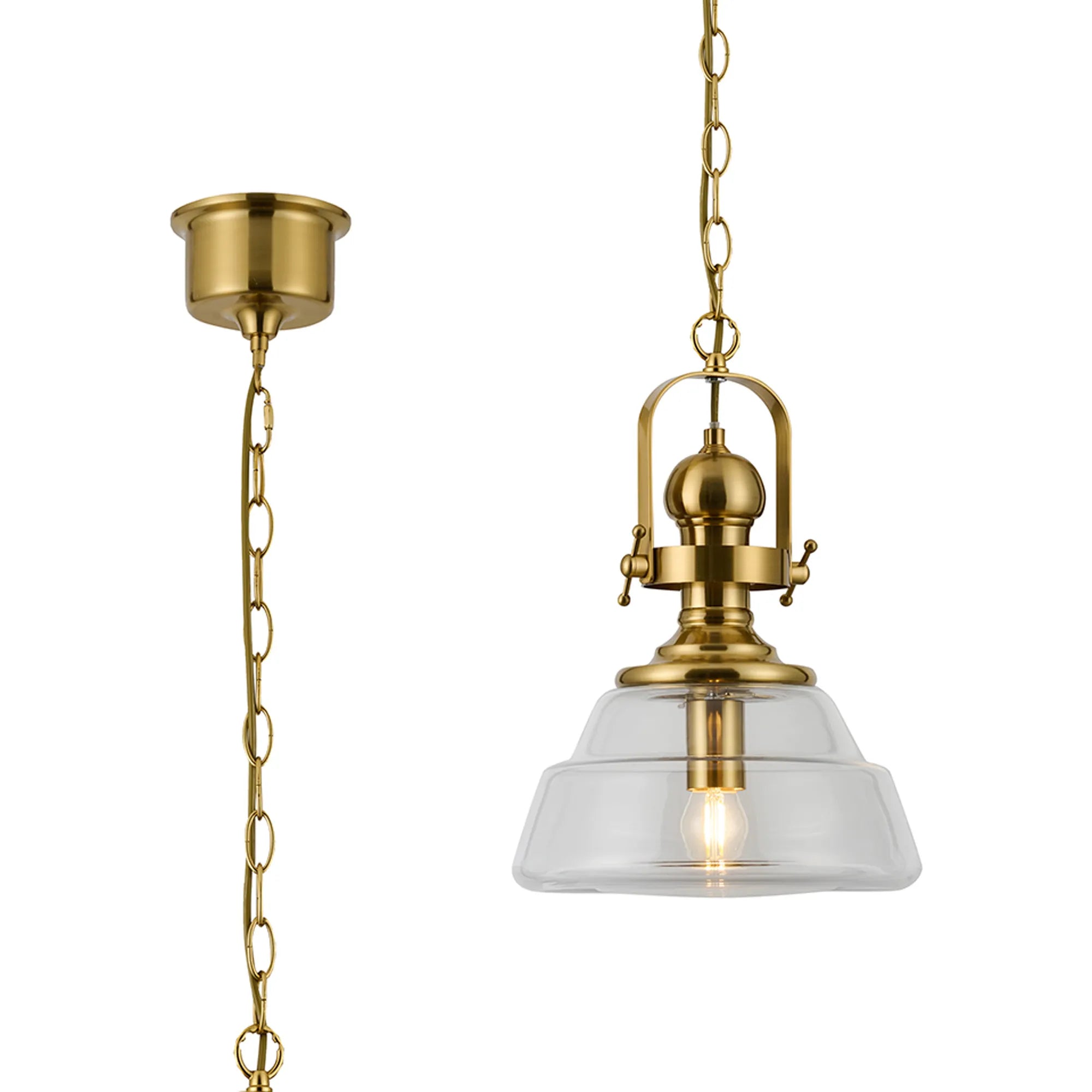 Leven Single Pendant - Brass, Satin Black, Satin Nickel Finishes