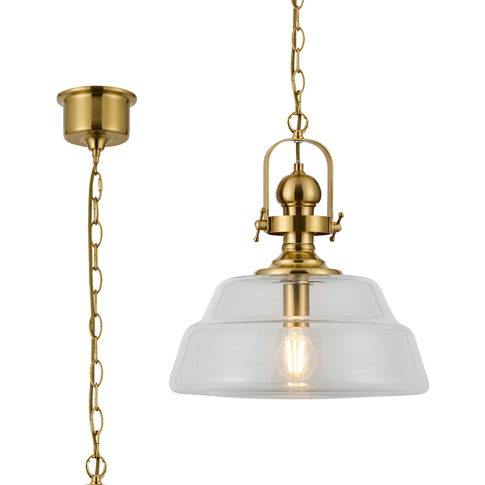 Leven Single Pendant - Brass, Satin Black, Satin Nickel Finishes
