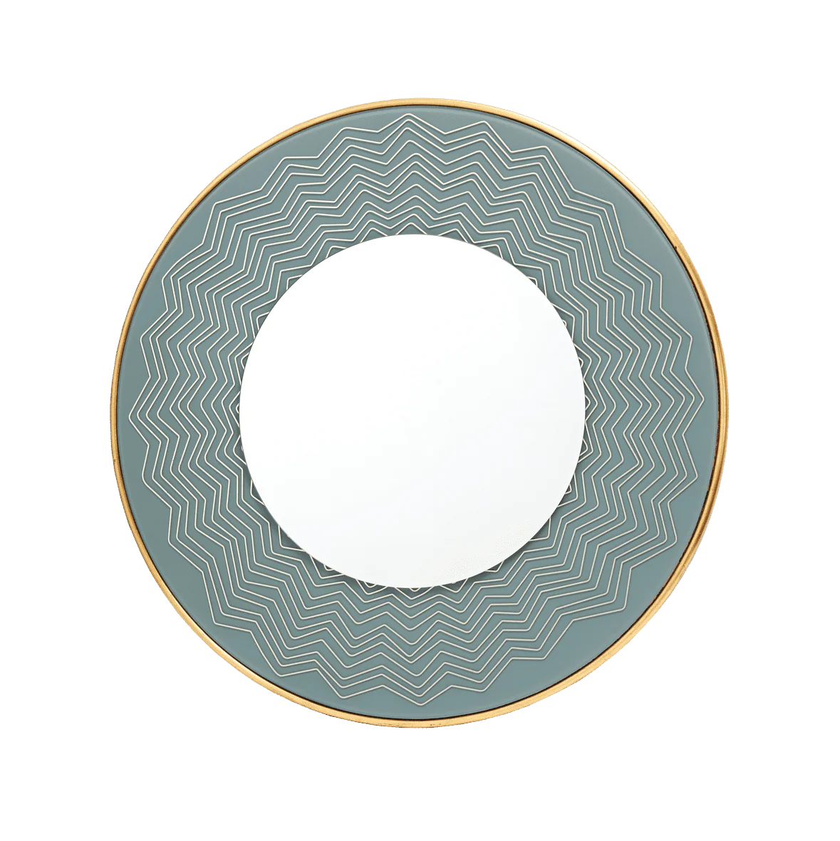 Liana Round Mirror - Blue & Gold Finish