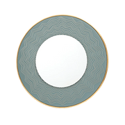 Liana Round Mirror - Blue & Gold Finish