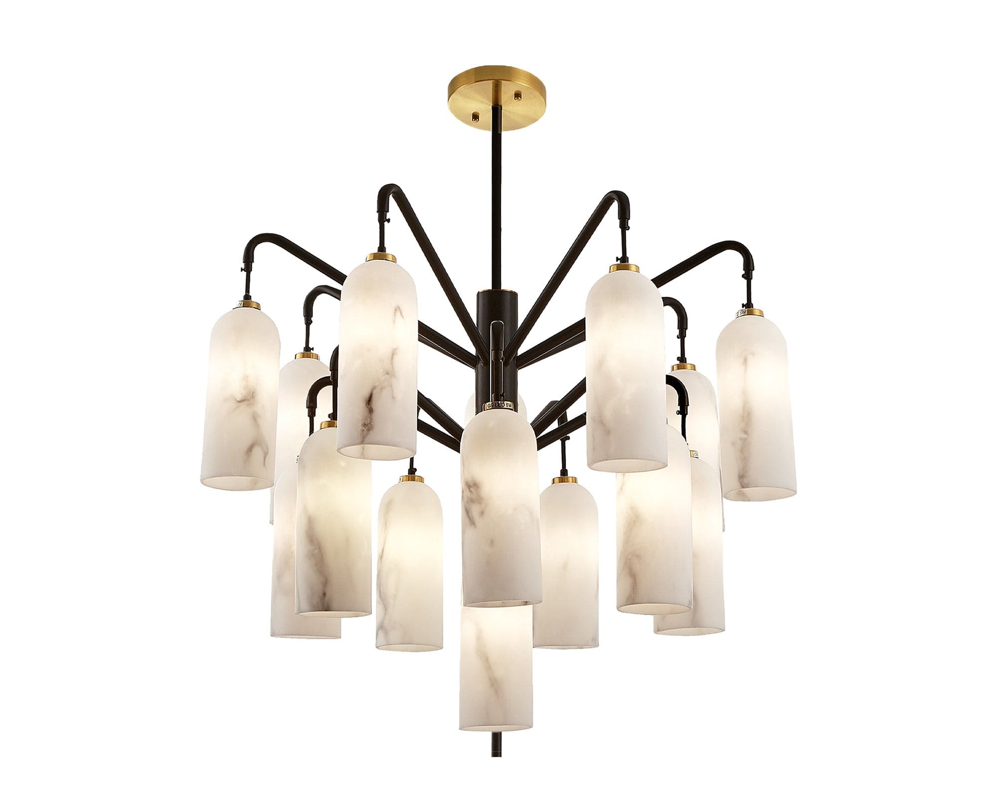 Amatti Chandelier - Alabaster &amp; Black G9