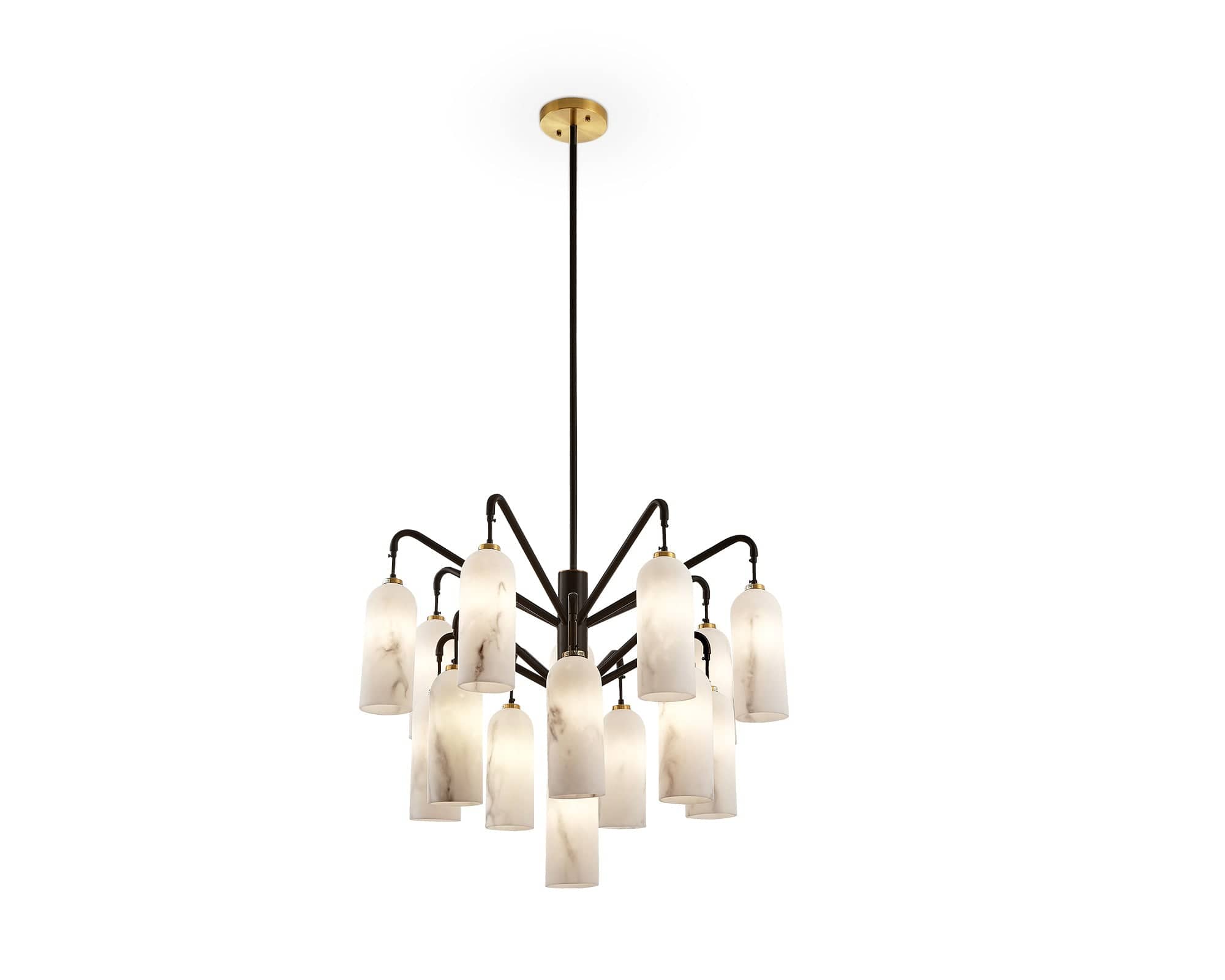 Amatti Chandelier - Alabaster &amp; Black G9