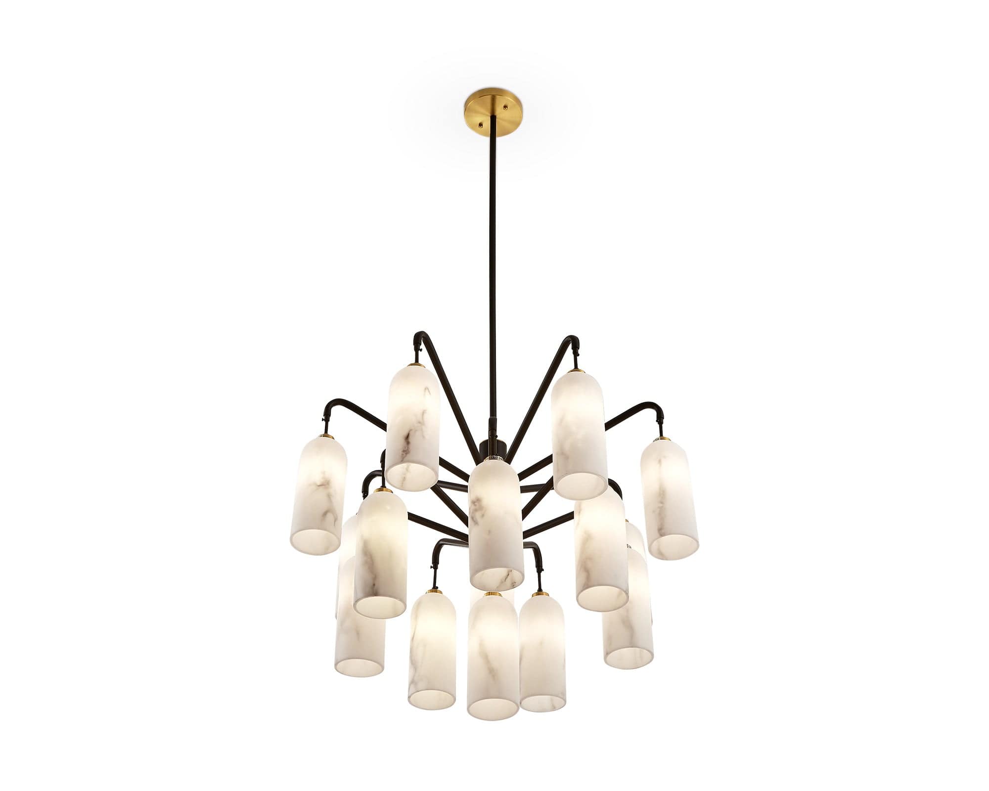Amatti Chandelier - Alabaster &amp; Black G9