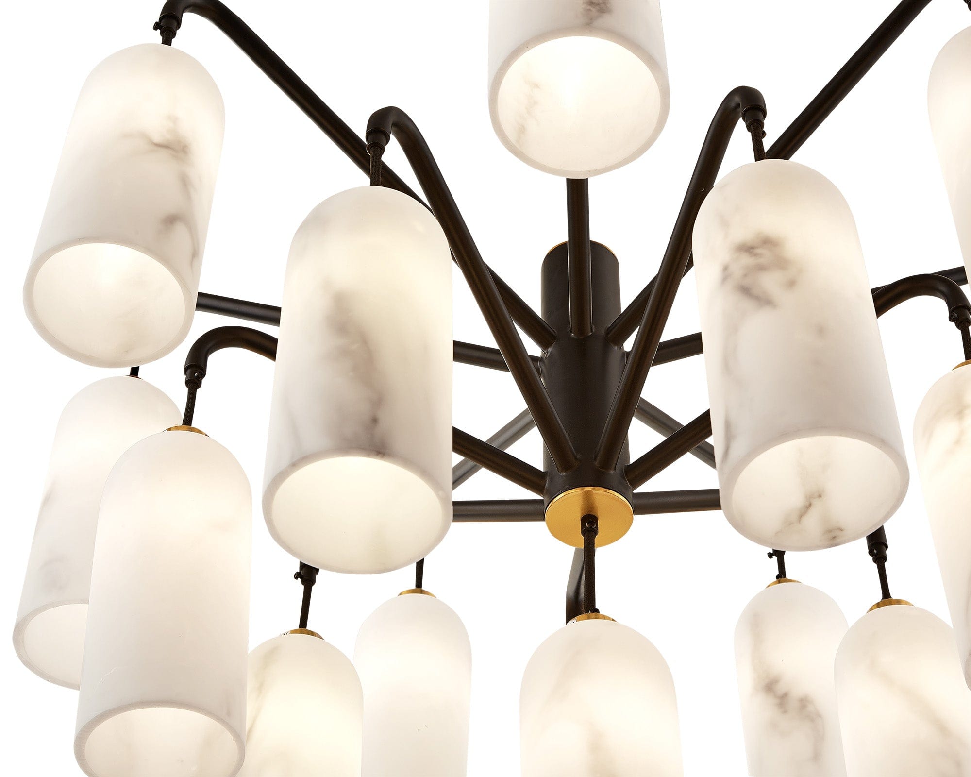Amatti Chandelier - Alabaster &amp; Black G9