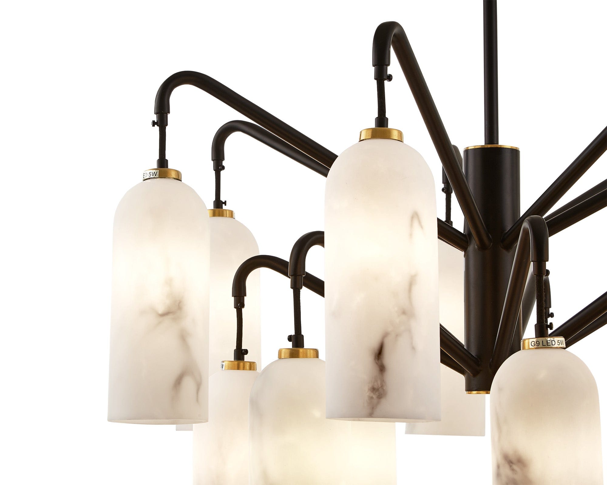 Amatti Chandelier - Alabaster &amp; Black G9