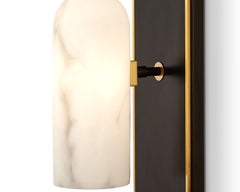 Amatti Wall Light - Alabaster, Black, Brass G9