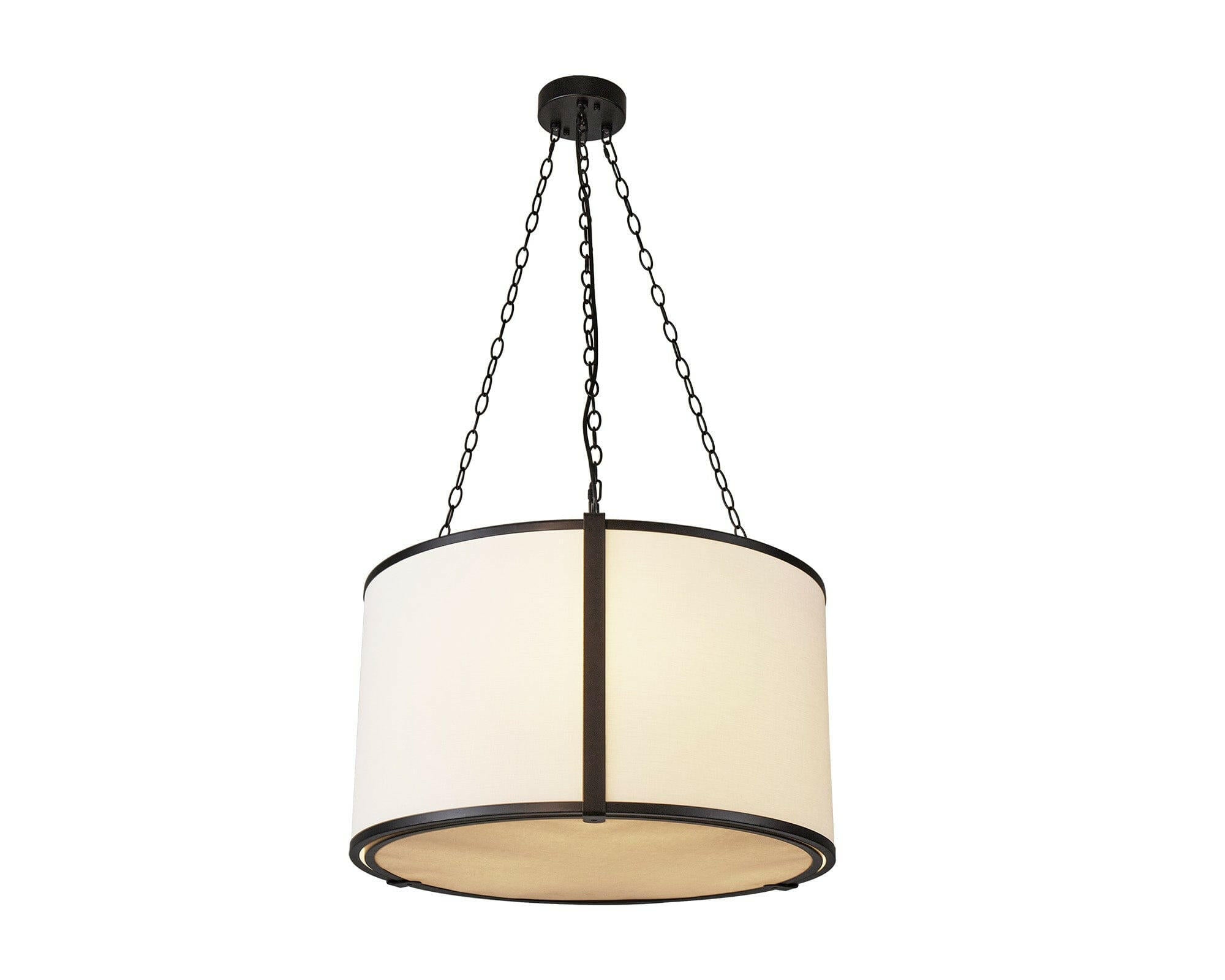 Baltimore Pendant Lamp - Matt Black White Linen E14