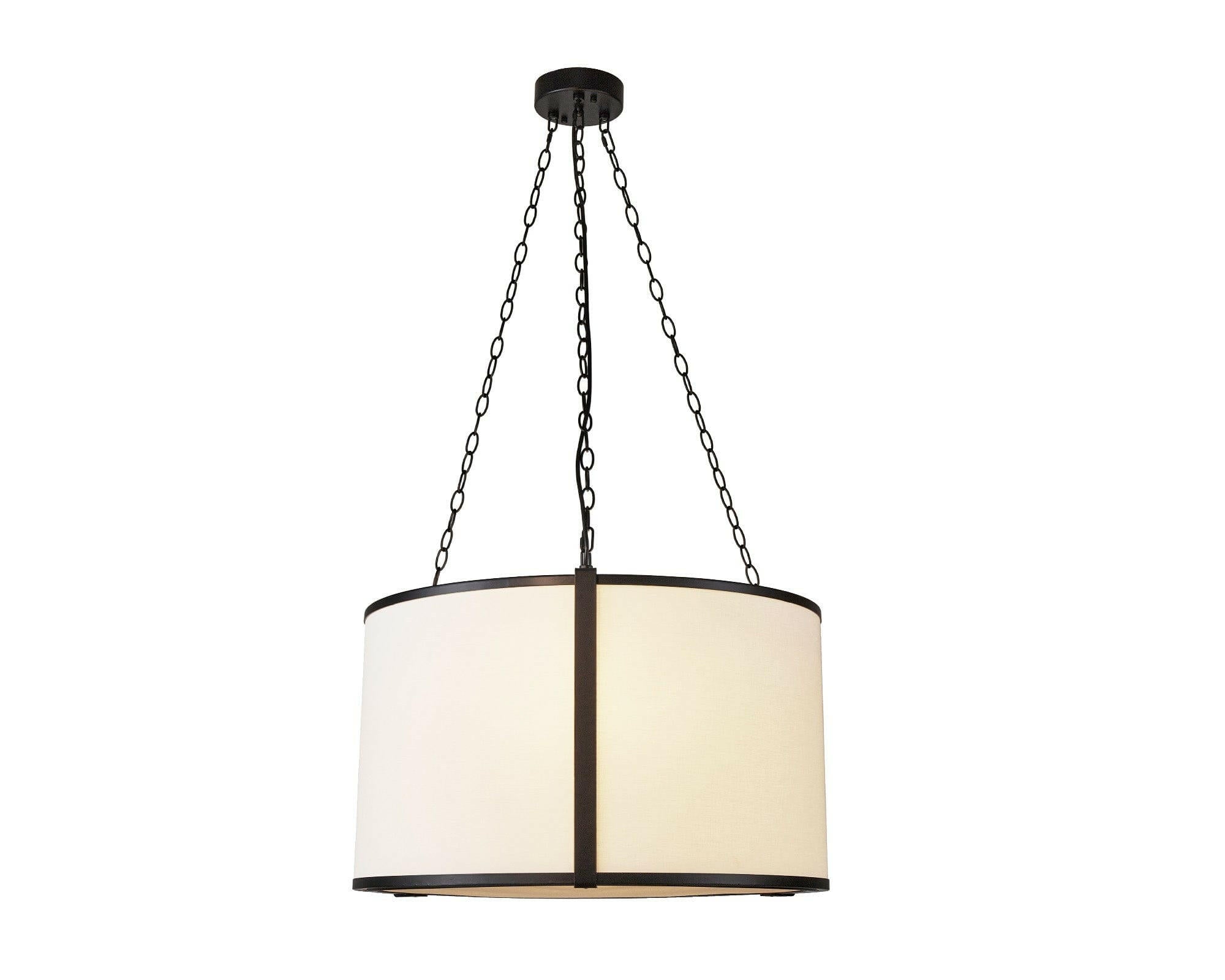 Baltimore Pendant Lamp - Matt Black White Linen E14