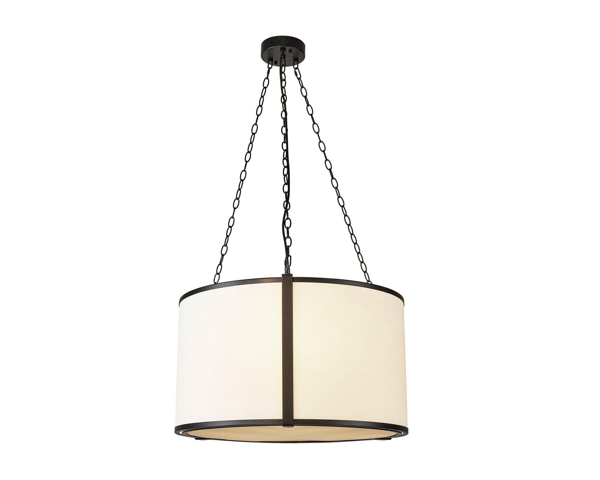 Baltimore Pendant Lamp - Matt Black White Linen E14