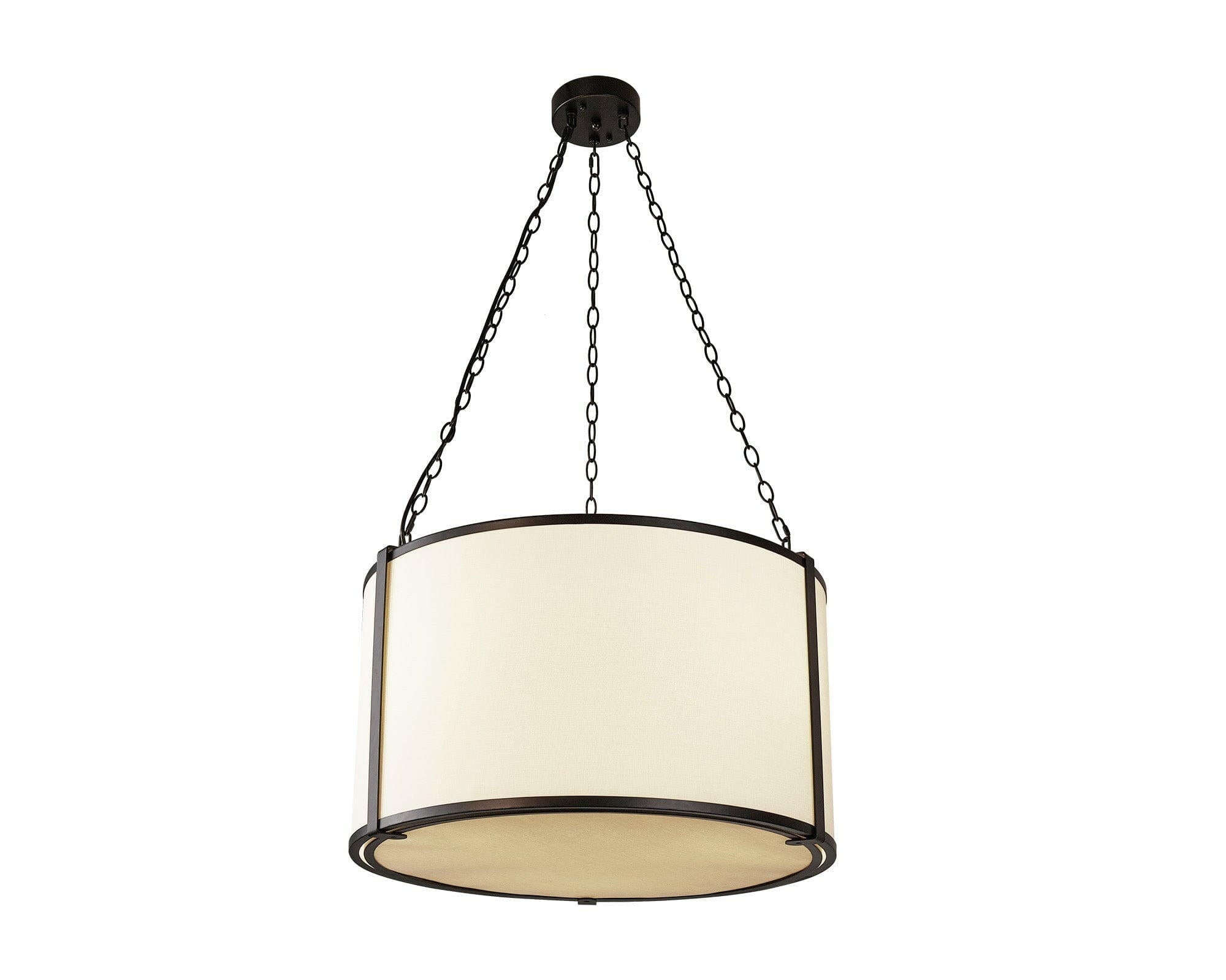 Baltimore Pendant Lamp - Matt Black White Linen E14
