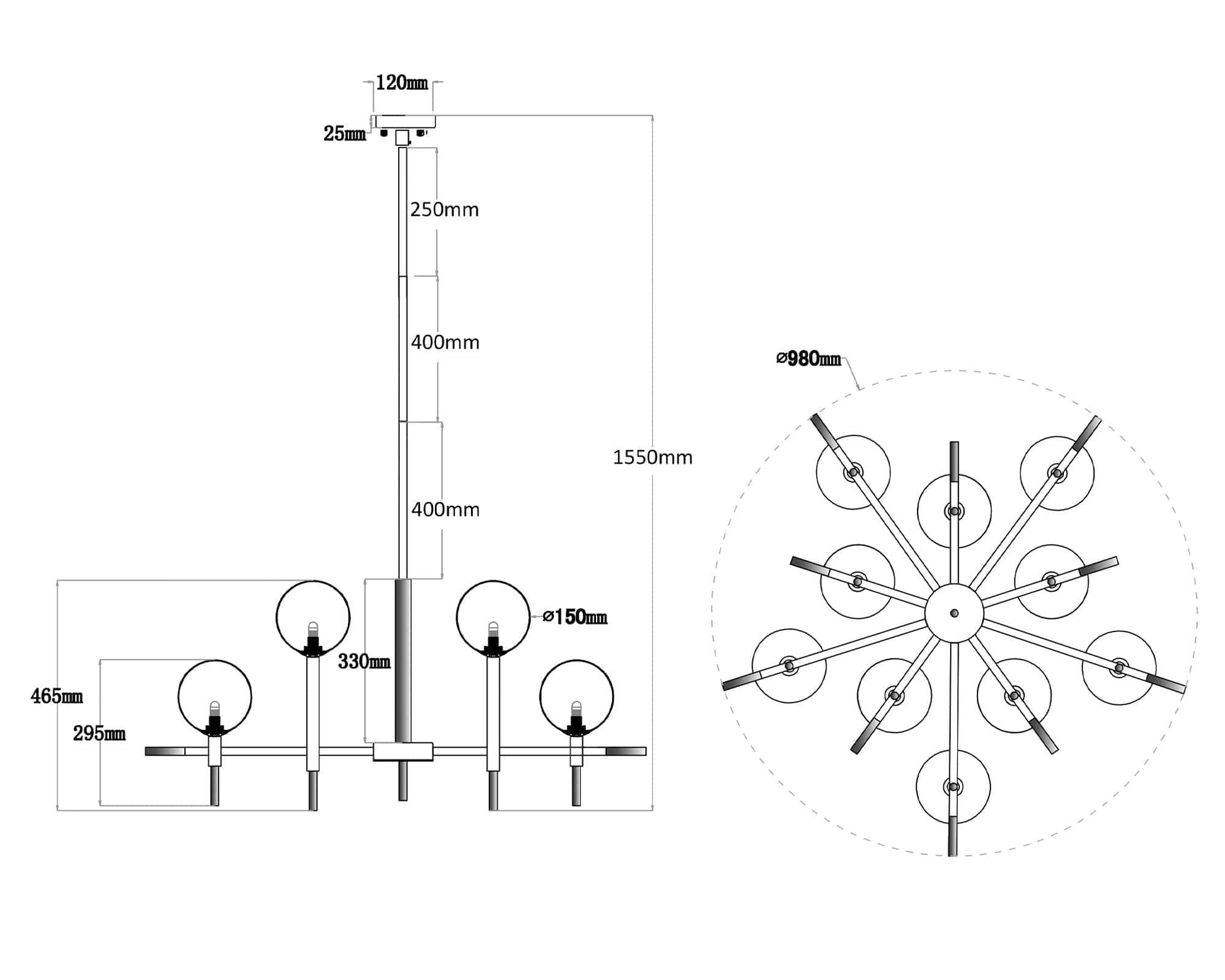 Boca Ceiling Lamp G9