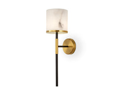Callum Wall Light - Alabaster, Brass & Black G9