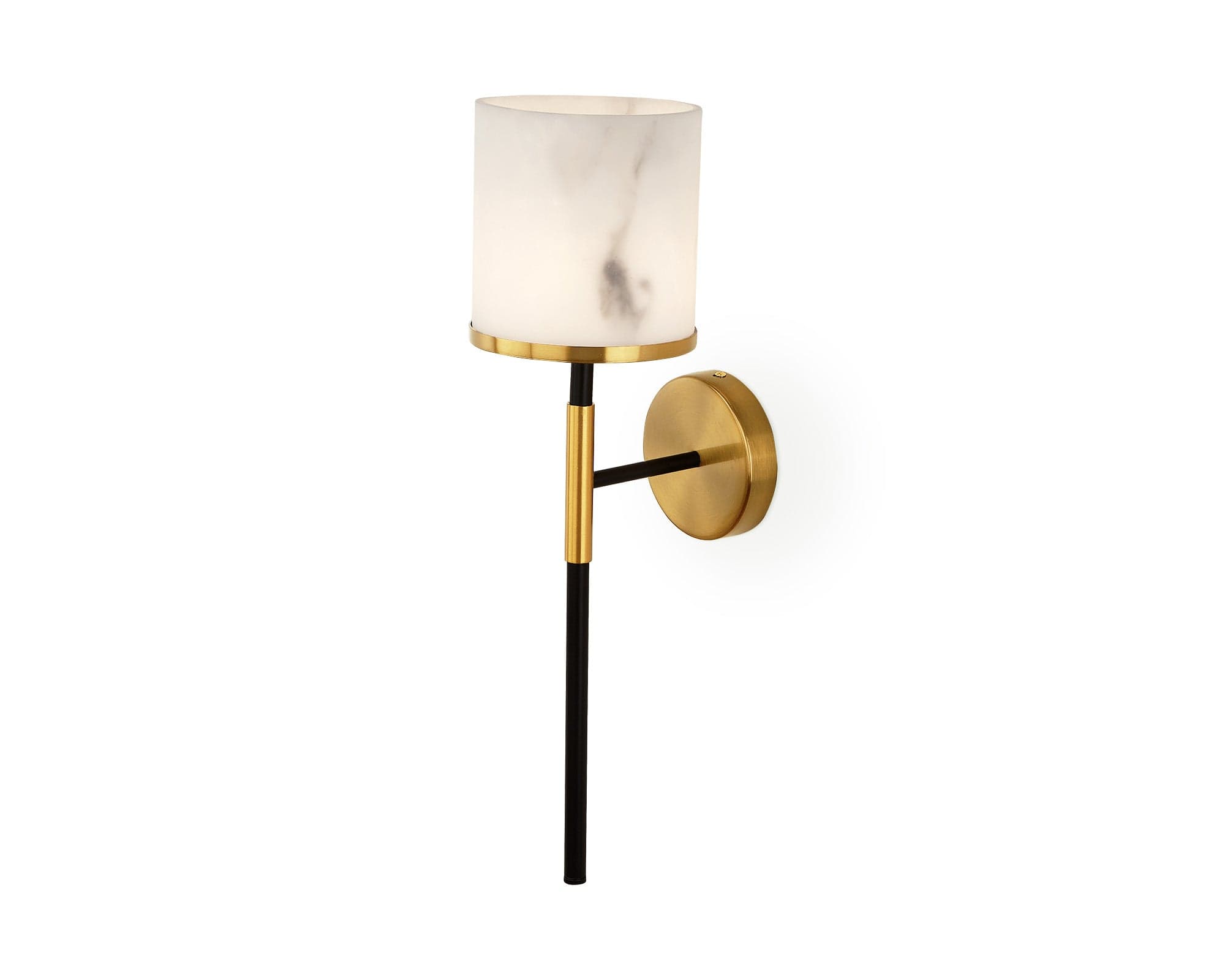 Callum Wall Light - Alabaster, Brass & Black G9