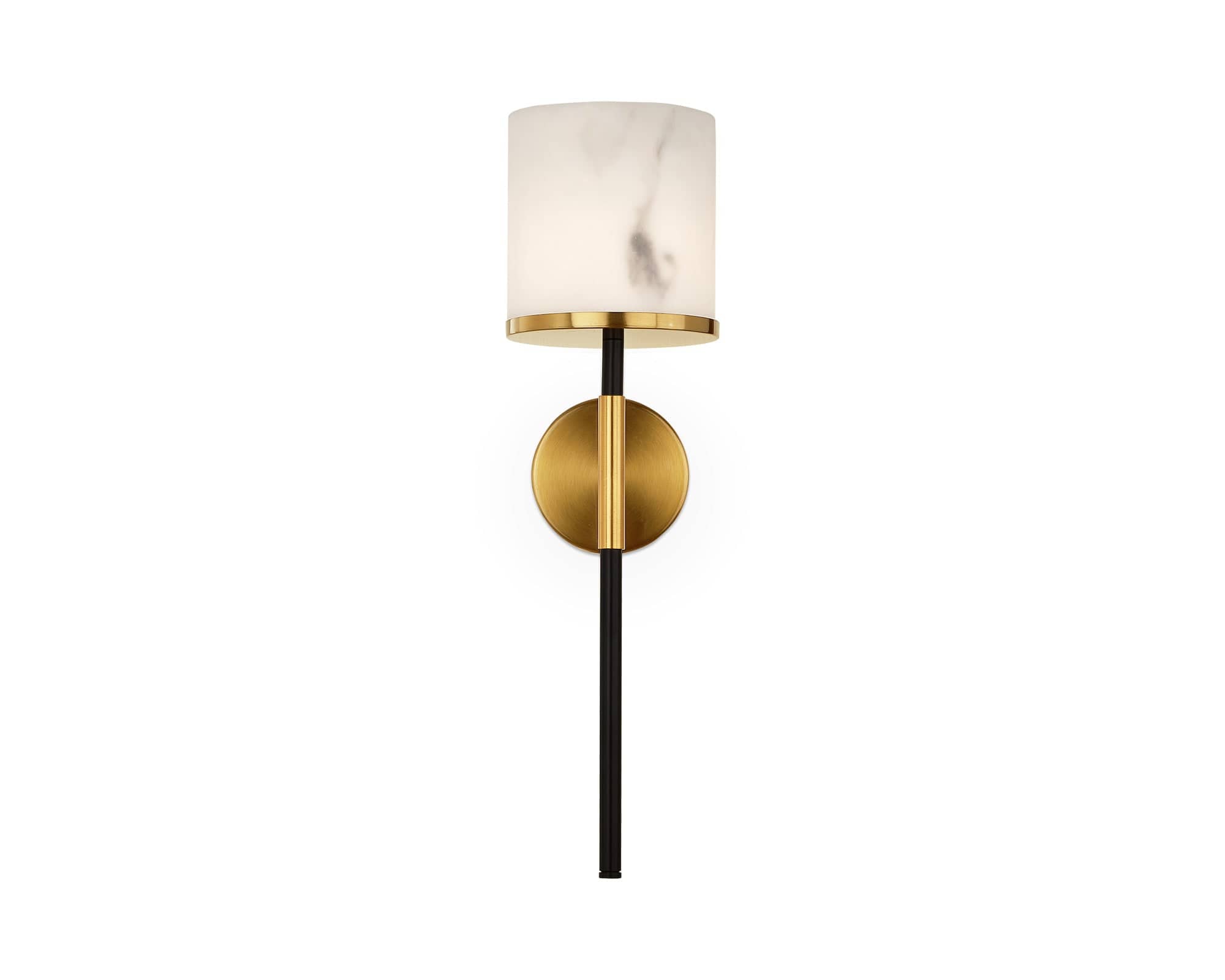 Callum Wall Light - Alabaster, Brass & Black G9