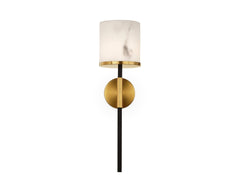 Callum Wall Light - Alabaster, Brass & Black G9