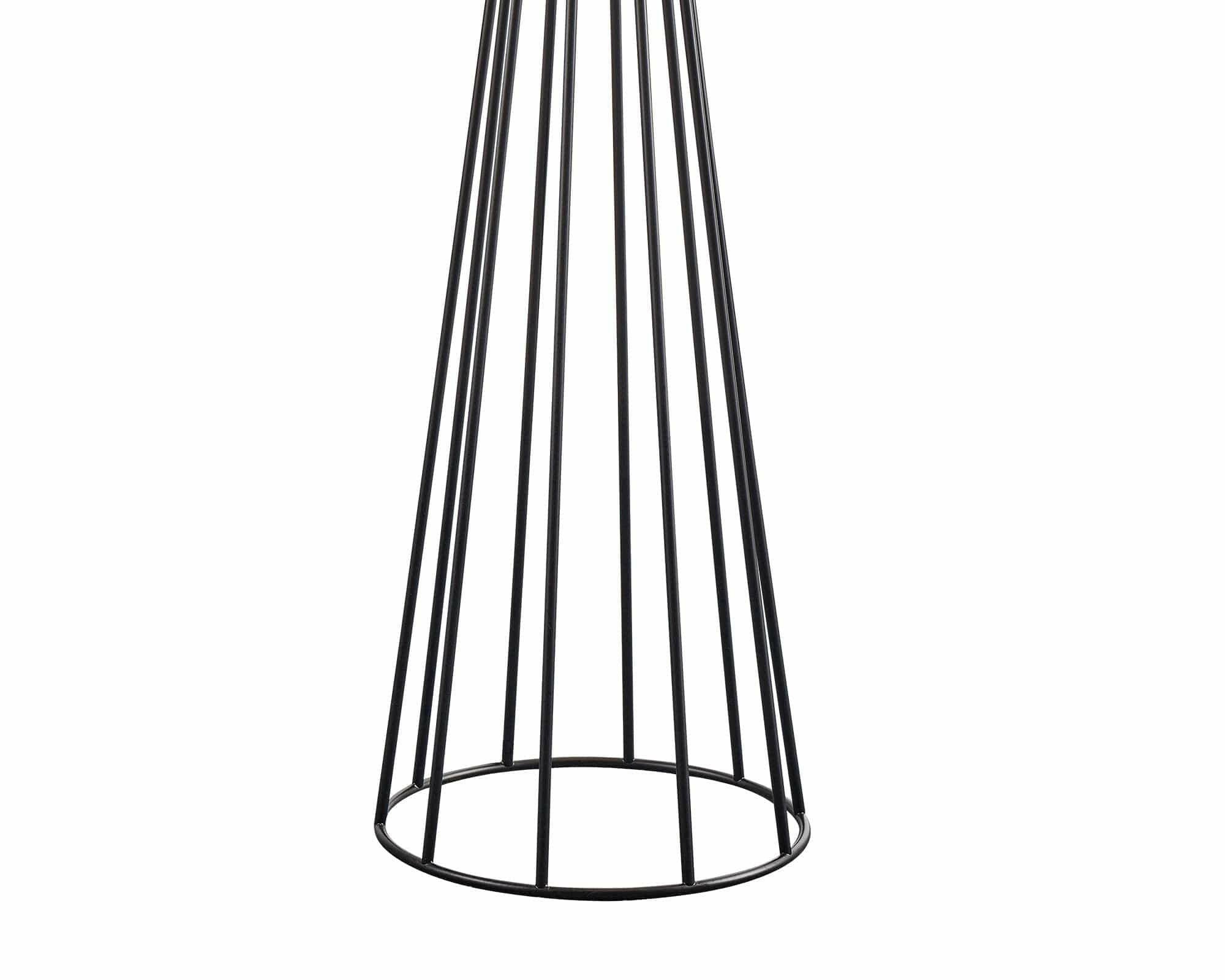 Faro Floor Lamp - Matt Black &amp; White Linen E27