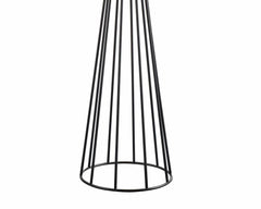 Faro Floor Lamp - Matt Black &amp; White Linen E27