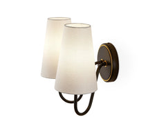 Gildan Wall Light - White, Black & Brass E14