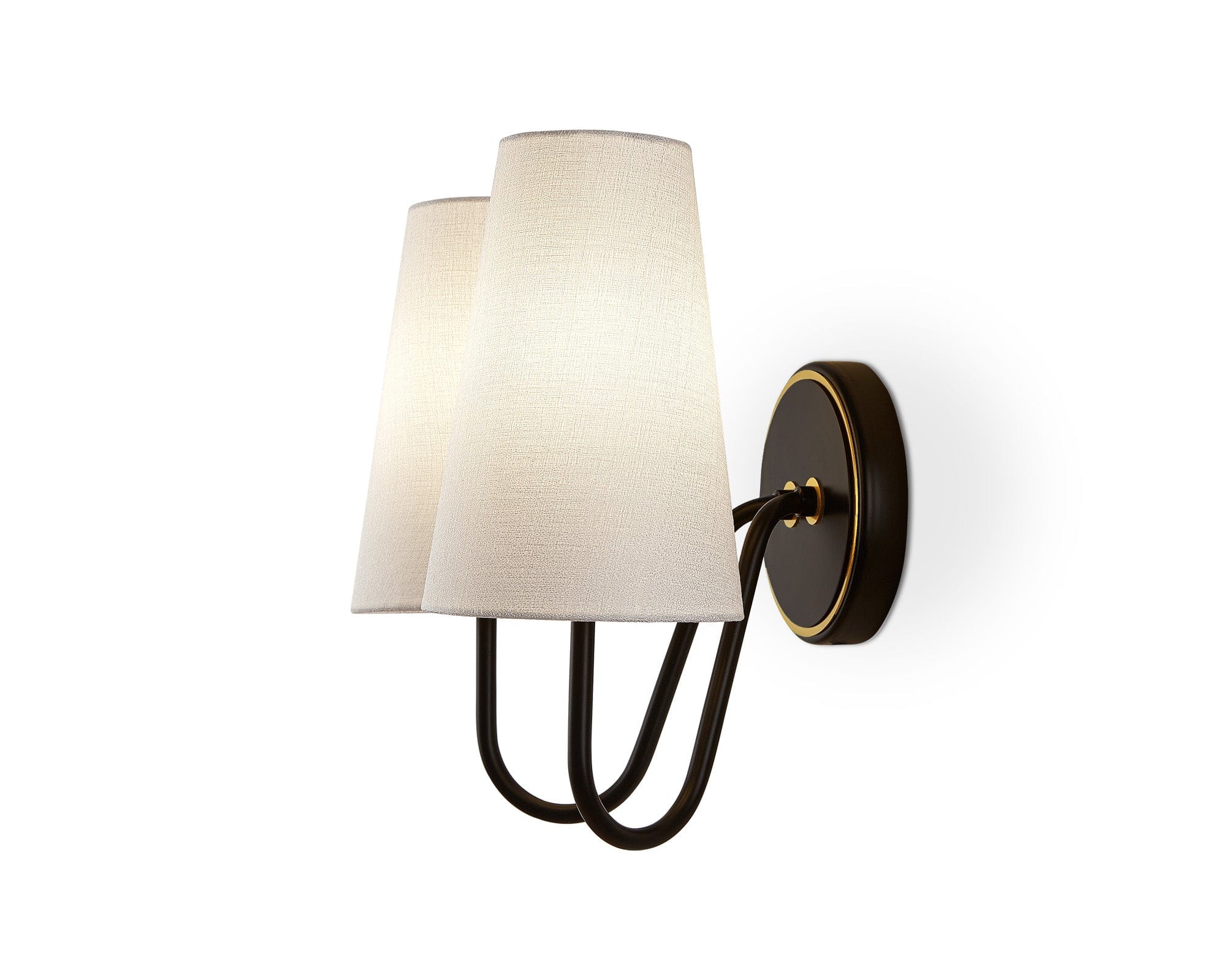 Gildan Wall Light - White, Black & Brass E14