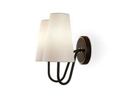Gildan Wall Light - White, Black & Brass E14