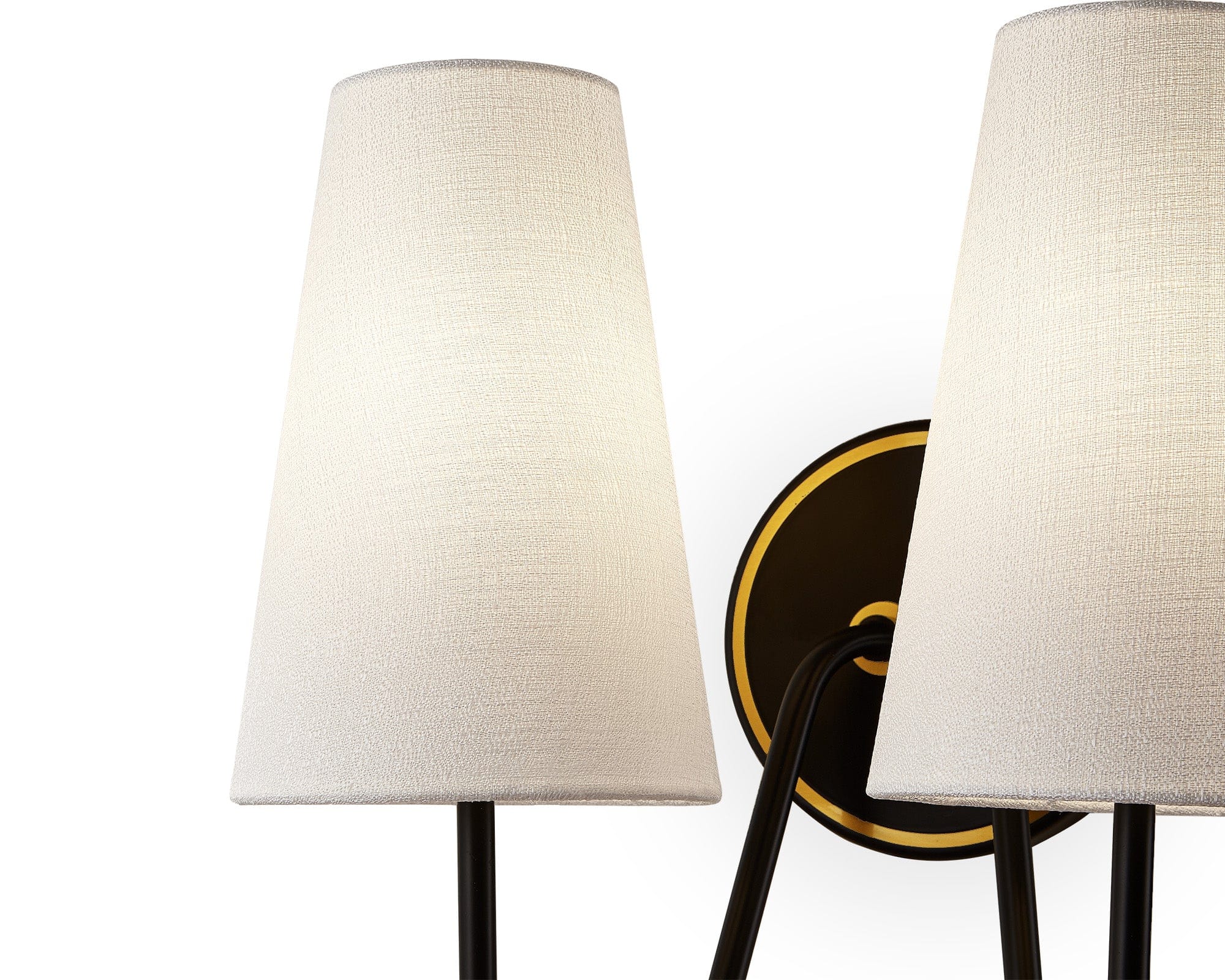 Gildan Wall Light - White, Black & Brass E14
