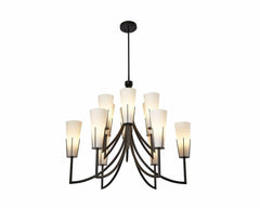 Magestic Chandelier - Black &amp; White Glass E14