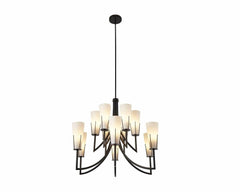 Magestic Chandelier - Black &amp; White Glass E14