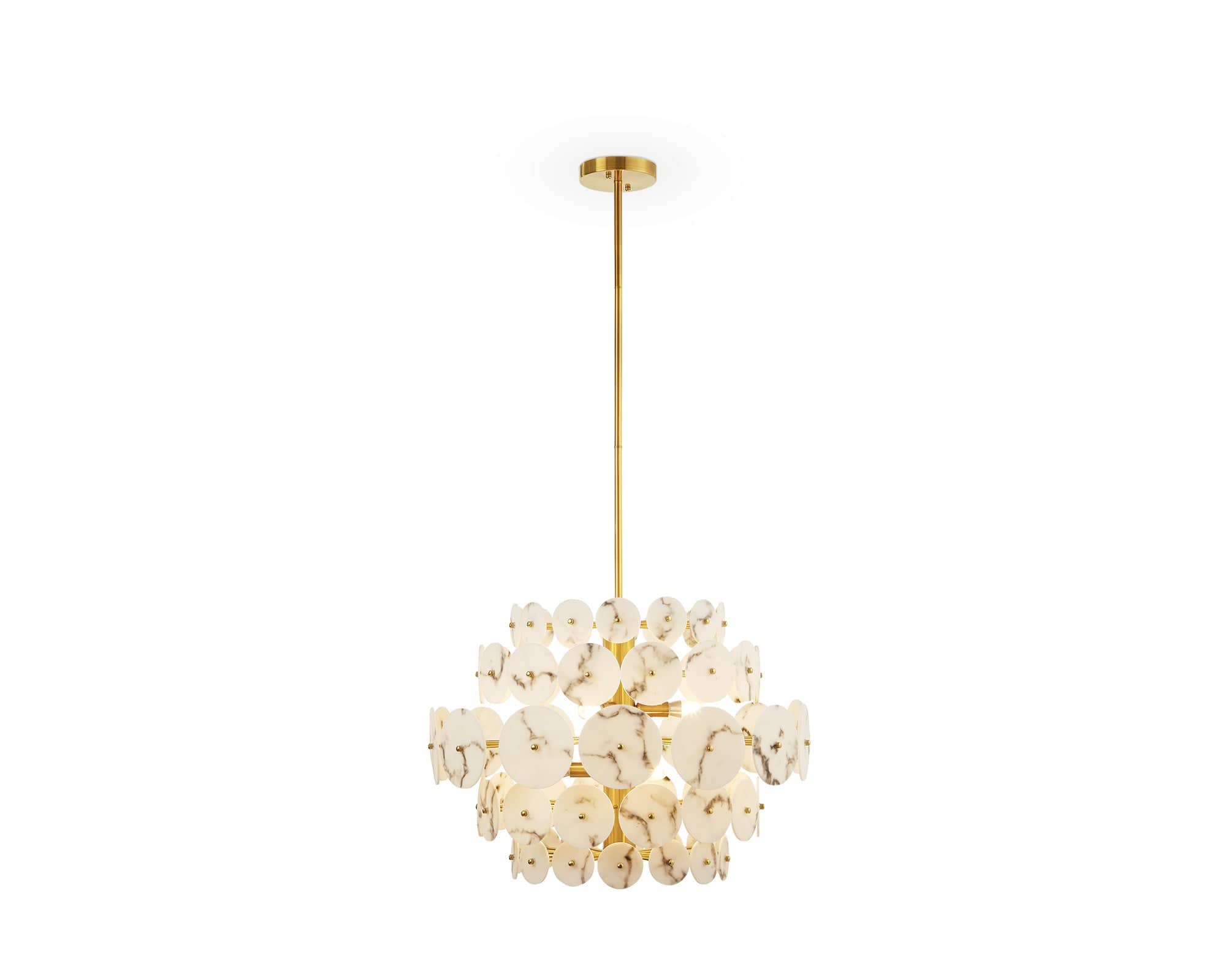 Momo Chandelier - Antique Brass &amp; Alabaster E14