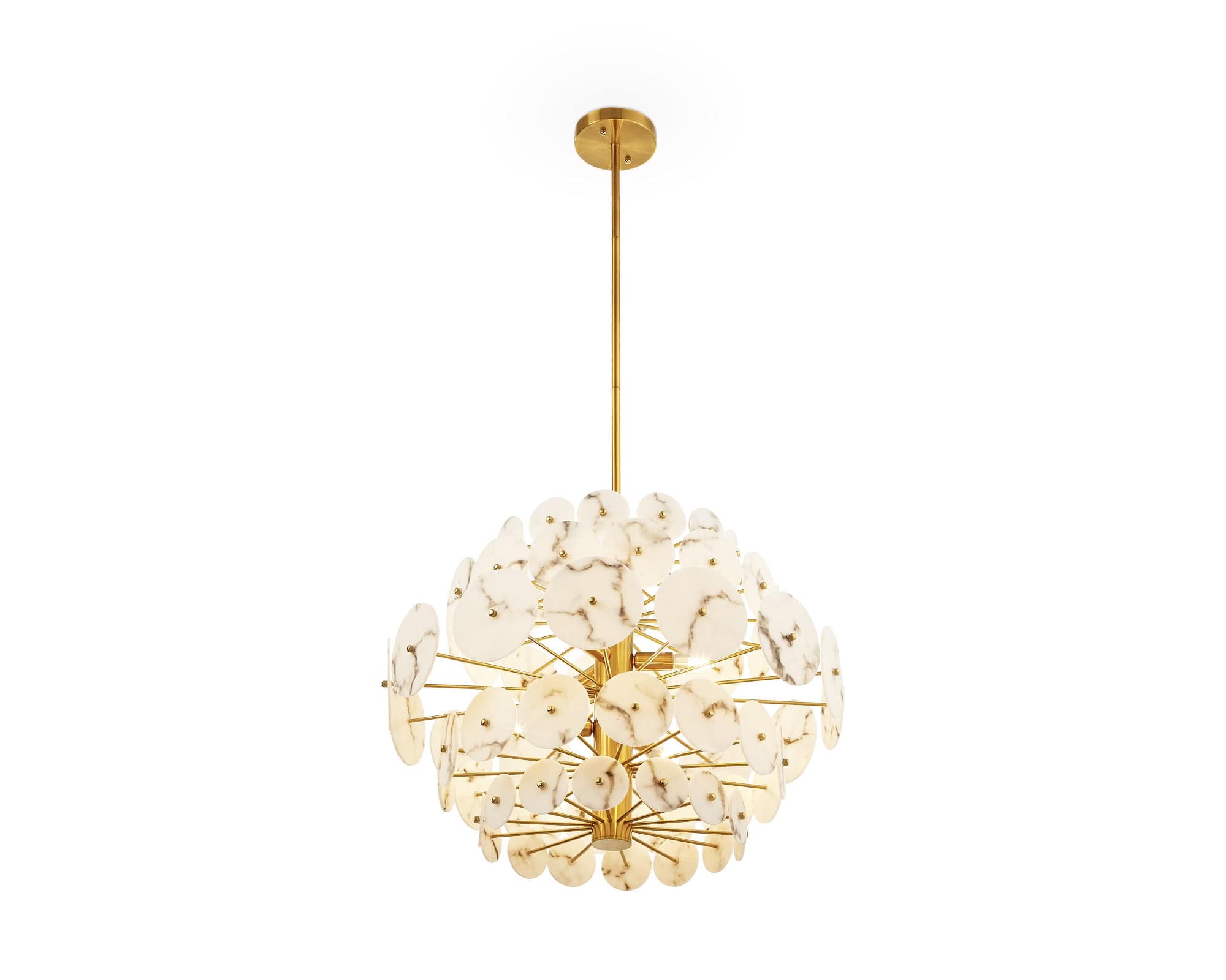Momo Chandelier - Antique Brass &amp; Alabaster E14