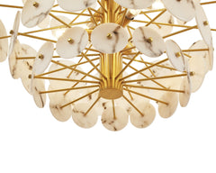 Momo Chandelier - Antique Brass &amp; Alabaster E14