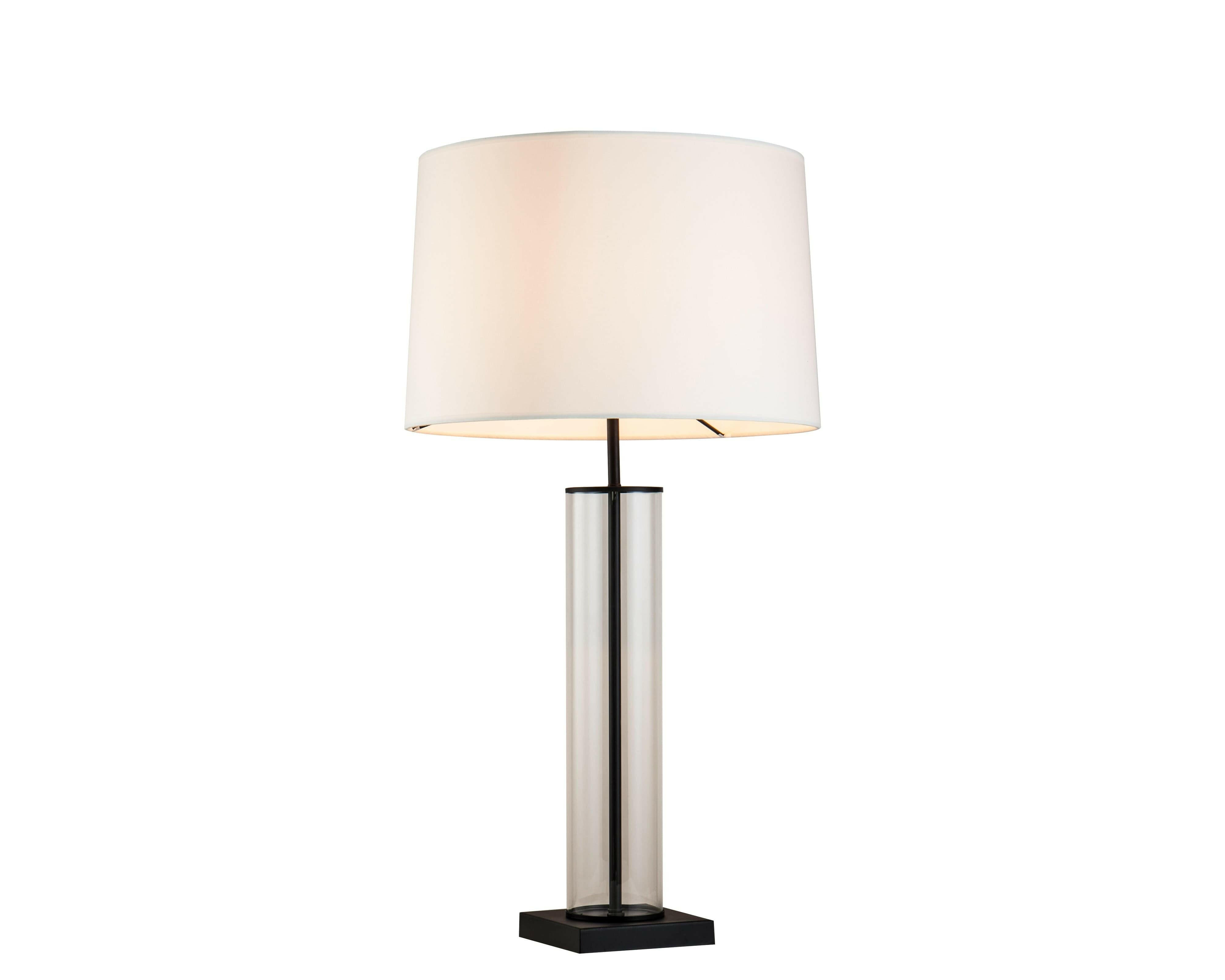 Norman Table Lamp Clear Glass and Matt Black E27