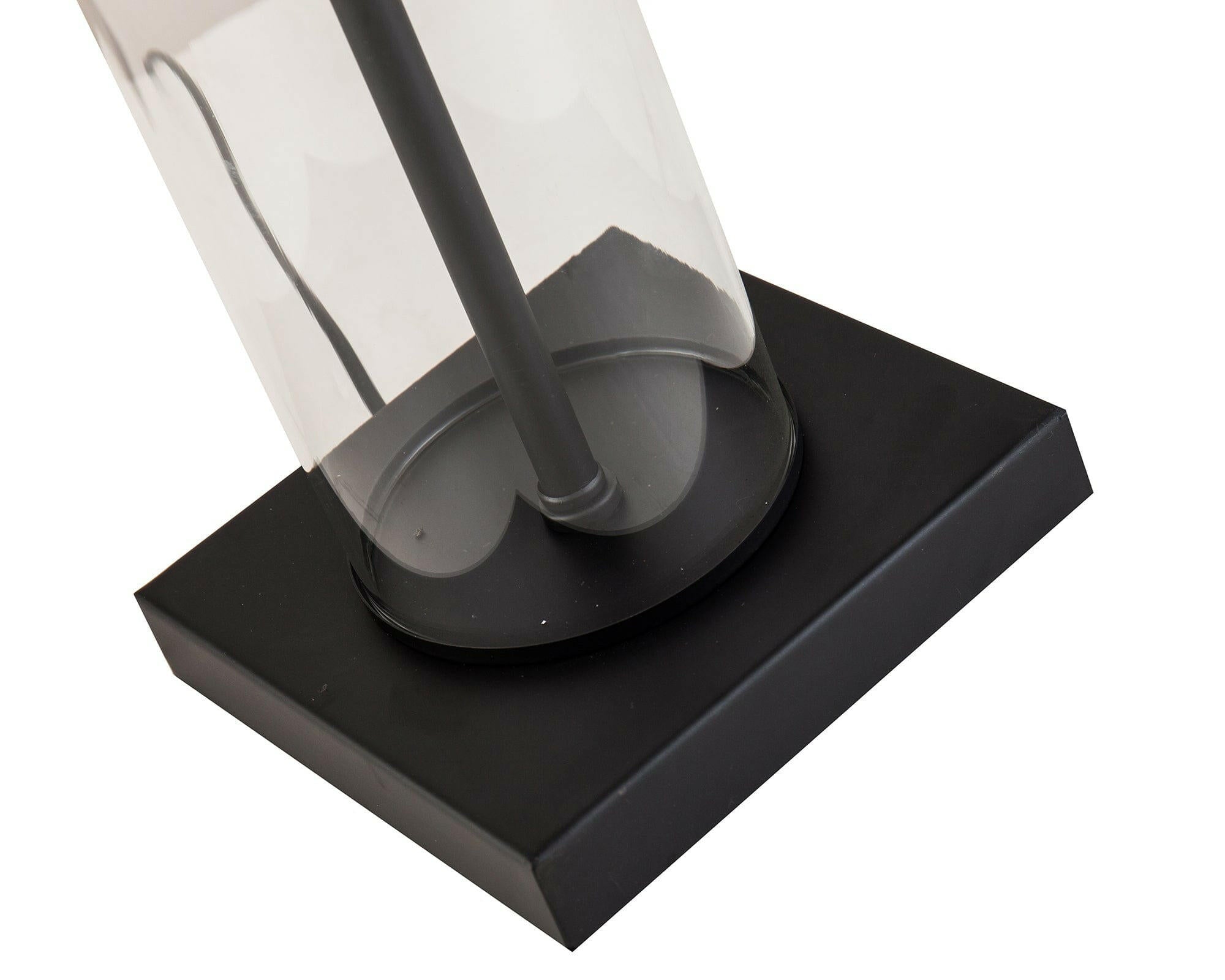 Norman Table Lamp Clear Glass and Matt Black E27