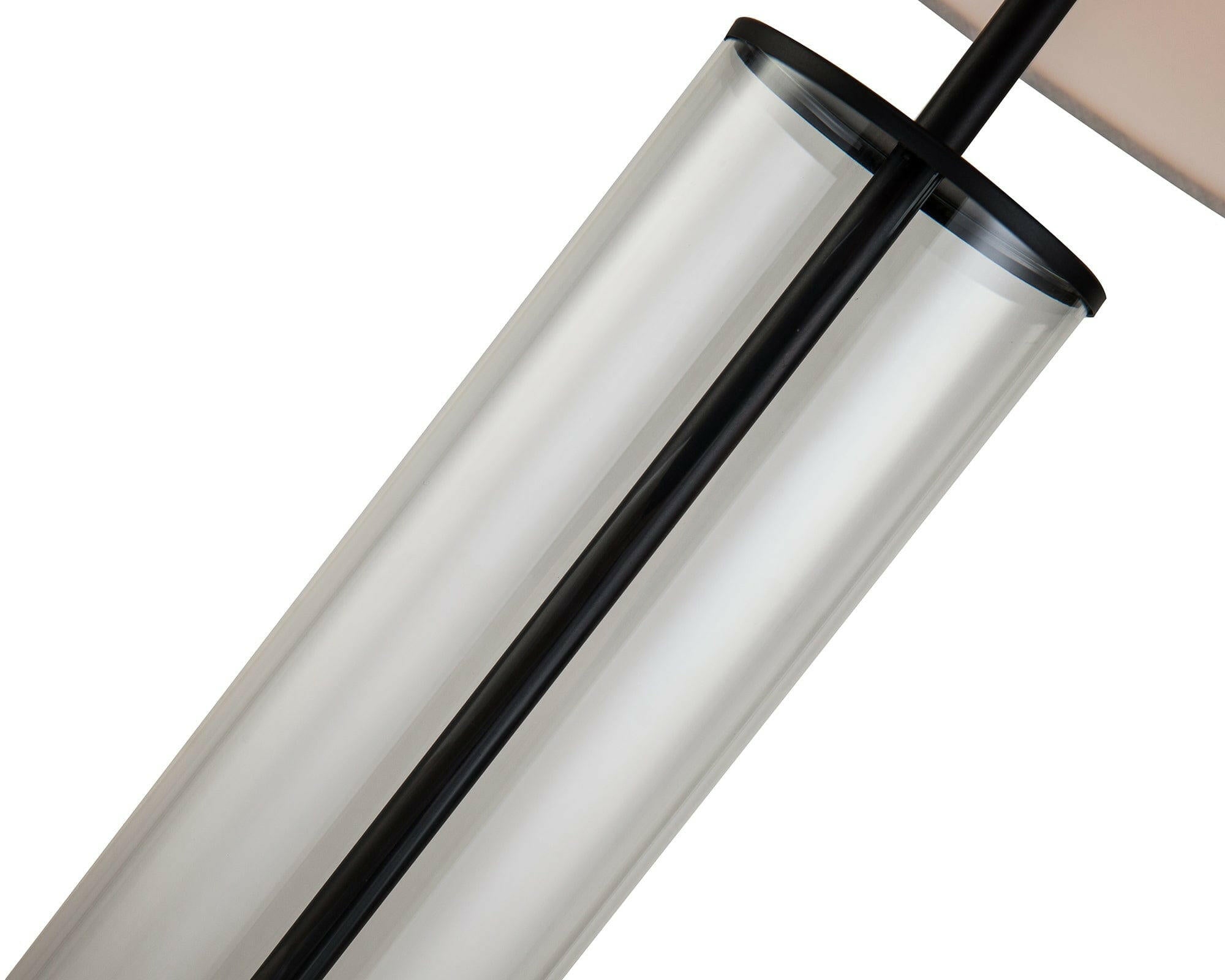 Norman Table Lamp Clear Glass and Matt Black E27