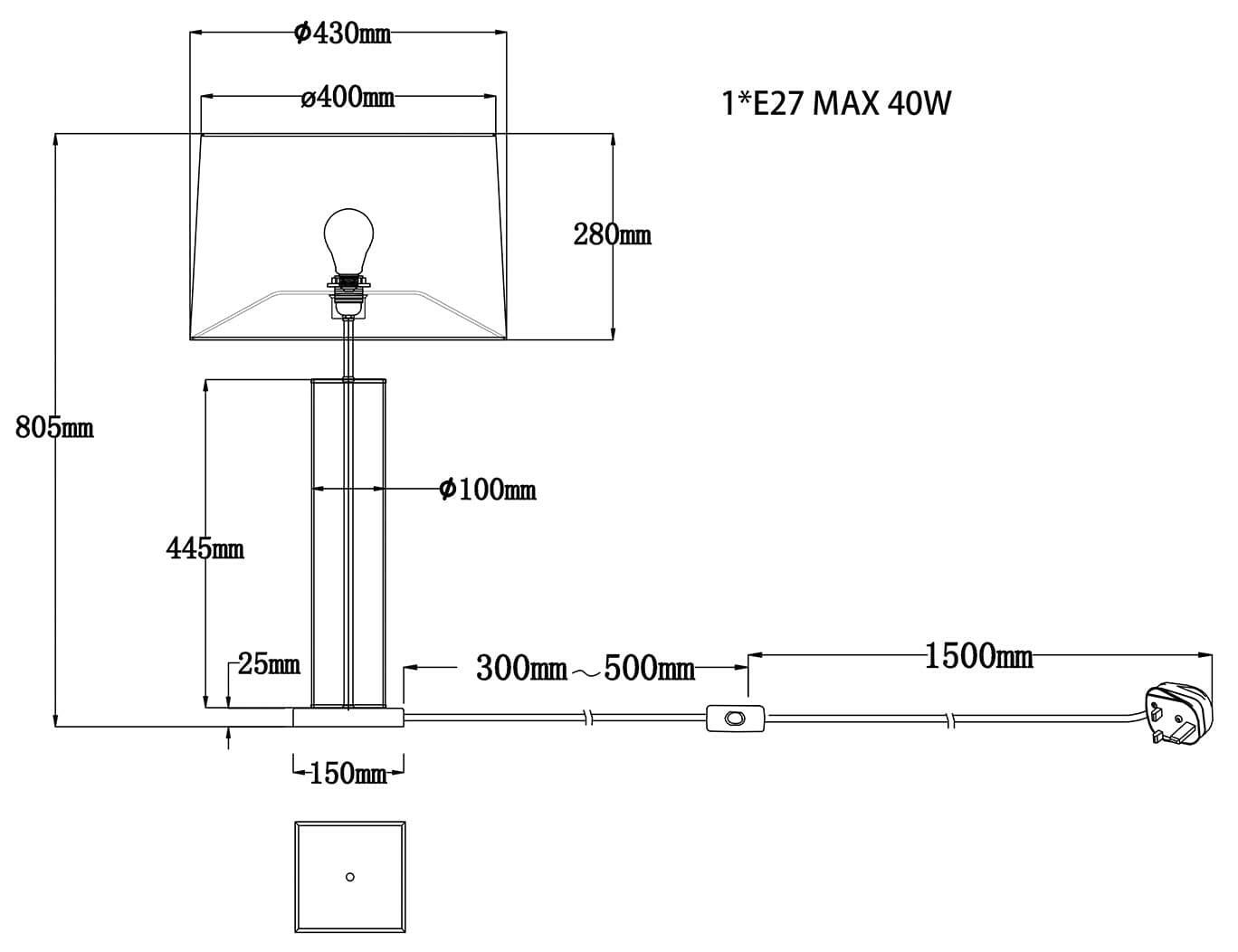 Norman Table Lamp E27