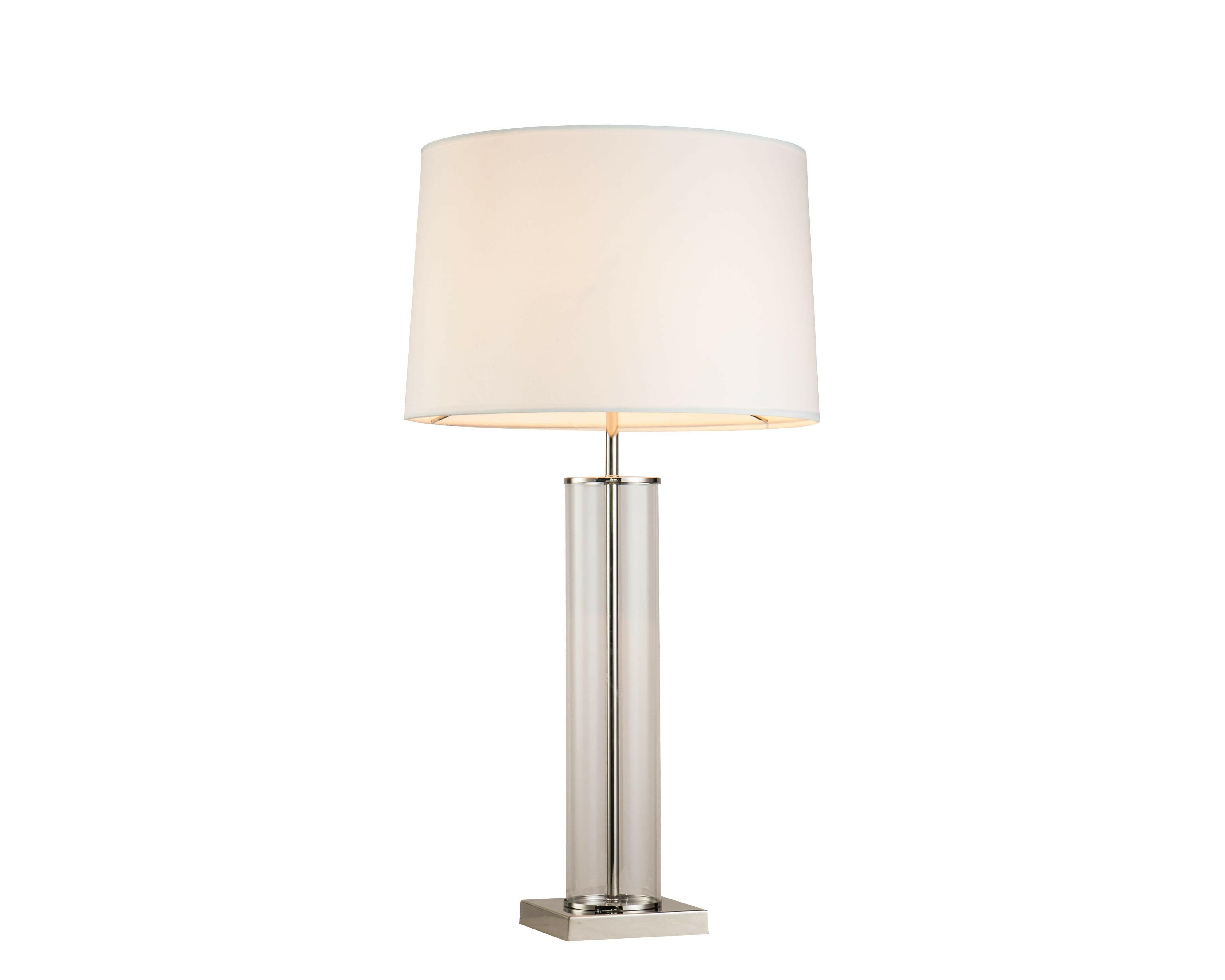 Norman Table Lamp Clear Glass and Nickel E27