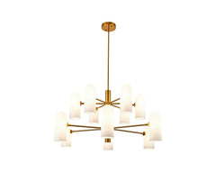 Pawson Chandelier - Brass &amp; White Glass G9