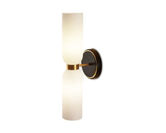 Pawson Wall Light - White, Black &amp; Brass G9