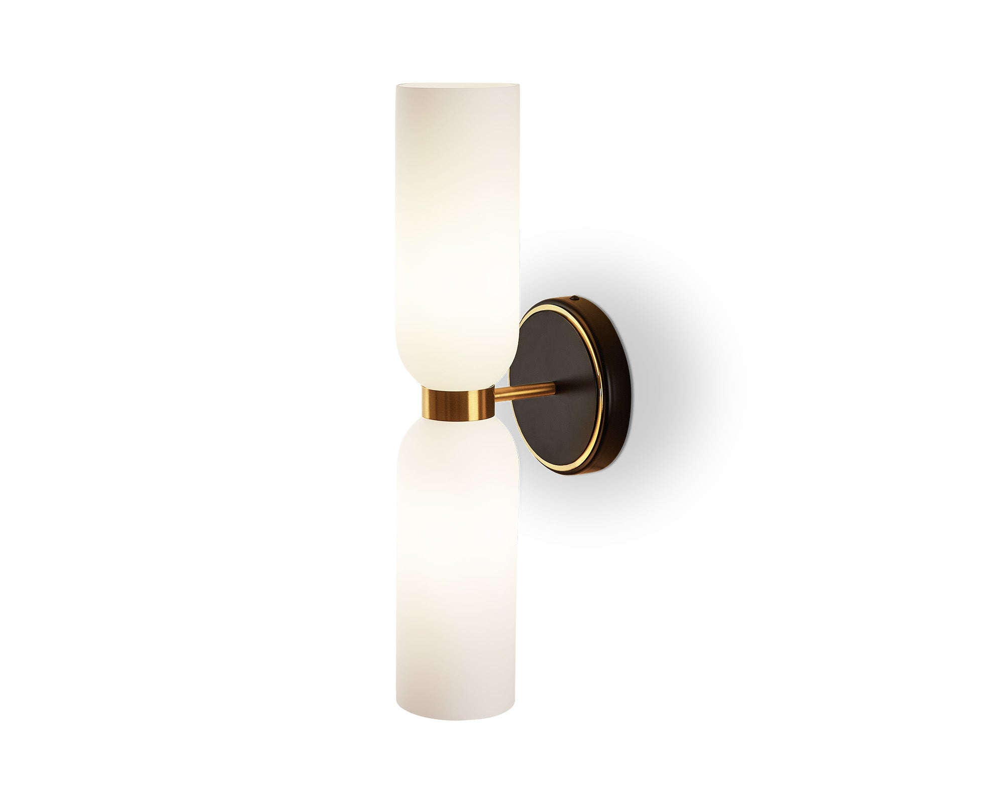 Pawson Wall Light - White, Black &amp; Brass G9