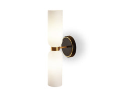 Pawson Wall Light - White, Black &amp; Brass G9