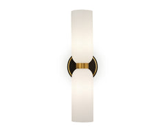 Pawson Wall Light - White, Black &amp; Brass G9